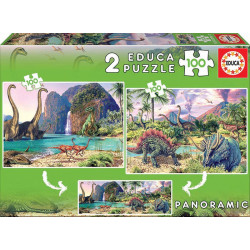 PUZZLE 2X100 DINO WORLD